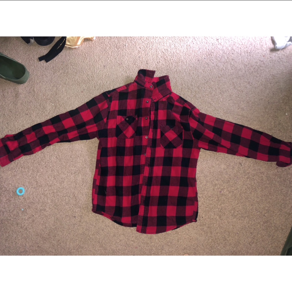 Plaid red shirt medium